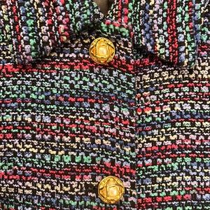 lilylilyl Redesigned Vintage Multi Color Tweed Cropped Blazer